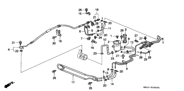 1994 Honda Civic Pipe, Power Steering Combination Return (Driver Side) Diagram for 53730-SR3-A51