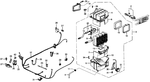 1986 Honda Civic A/C Cooling Unit (Keihin) Diagram