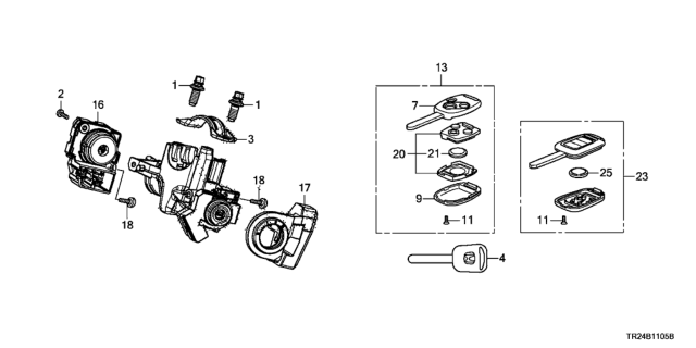 2012 Honda Civic Immobilizer & Keyless Unit Diagram for 39730-TR0-A01