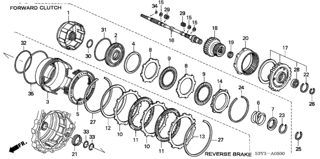 2001 Honda Insight Gear, Ring Diagram for 23531-PHT-000