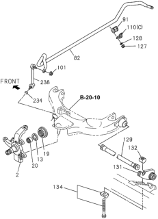 1996 Honda Passport Rod Link Assembly, Right Front Stabilizer Diagram for 8-97018-227-2