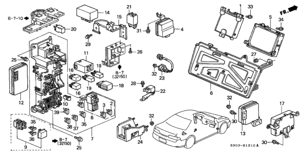 1998 Honda Prelude Unit, Abs Diagram for 39790-S30-A01