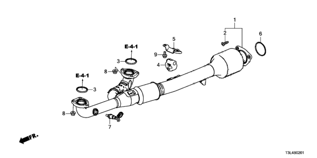 2014 Honda Accord Exhaust Pipe (V6) Diagram