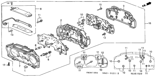 1998 Honda Accord Combination Meter (FORD) Diagram