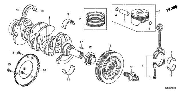 2016 Honda HR-V Piston - Crankshaft Diagram