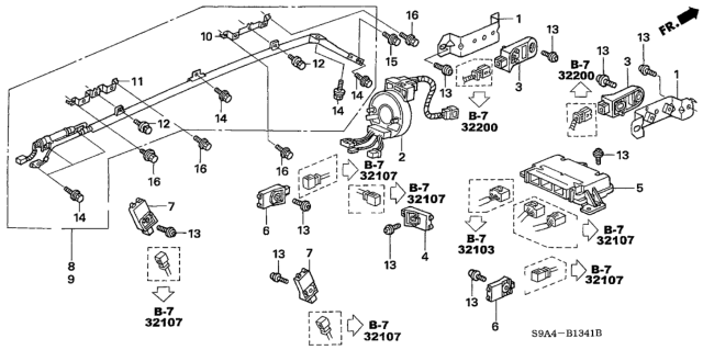 2005 Honda CR-V Sensor Assy., FR. Crash Diagram for 77930-S9A-A91