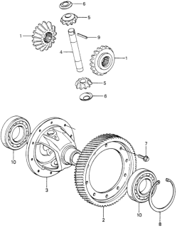 1982 Honda Civic MT Differential Gear Diagram