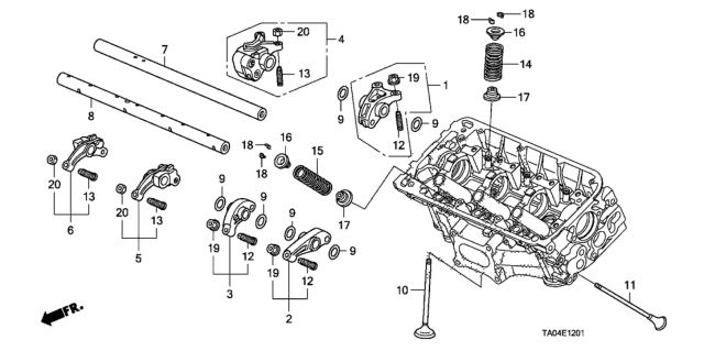 2010 Honda Accord Arm Assembly, Intake Rocker Diagram for 14620-R71-A00