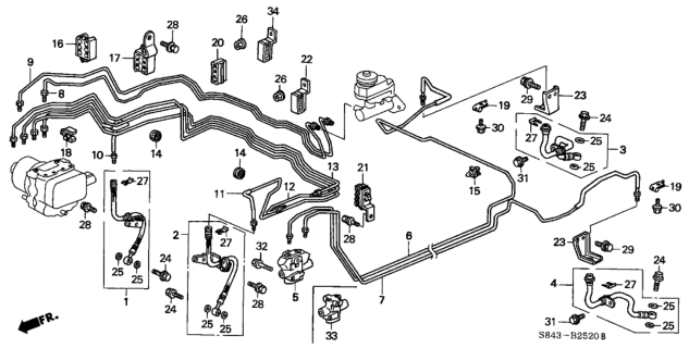1998 Honda Accord Valve Assembly, Proportioning Diagram for 46210-S10-862