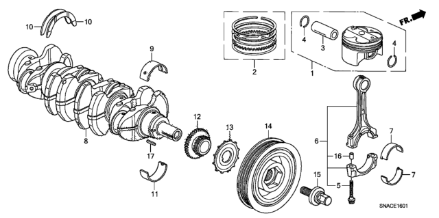 2010 Honda Civic Crankshaft - Piston (2.0L) Diagram