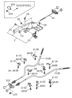 1996 Honda Passport Cable, Parking Brake Diagram for 8-97101-523-3