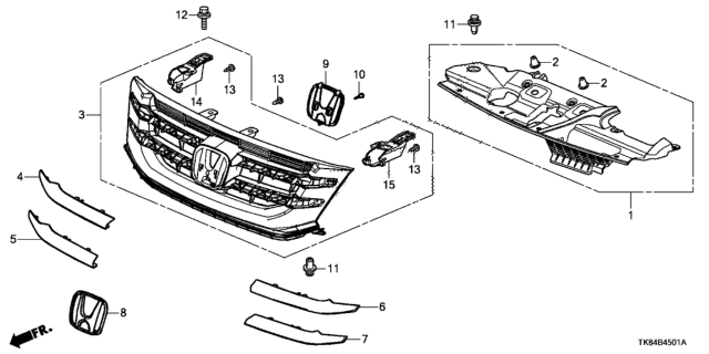 2015 Honda Odyssey Molding, L. Chrome Diagram for 75153-TK8-A11