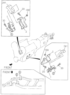 1998 Honda Passport Cover, L. Engine Mounting Diagram for 8-97125-307-0