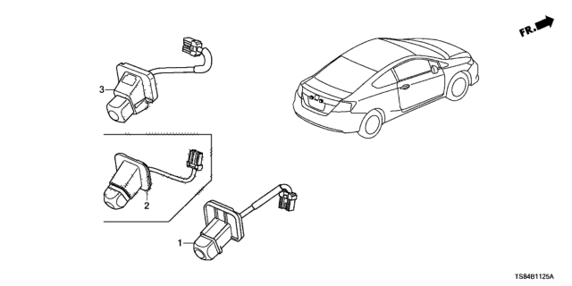 2014 Honda Civic Camera Assy., Rearview Diagram for 39530-TS8-A51