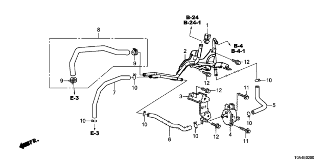 2014 Honda CR-V Tube, Purge Control Solenoid Outlet Diagram for 36167-REZ-A00