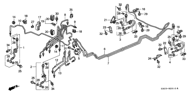 2001 Honda Prelude Brake Lines (ABS) Diagram