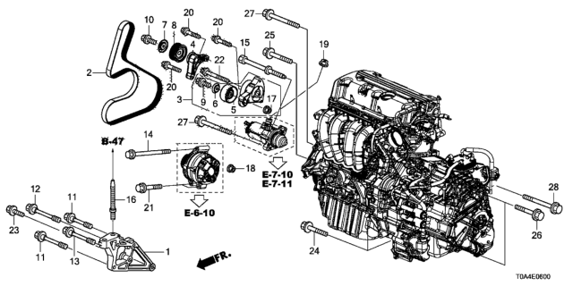 2012 Honda CR-V Nut (10MM) Diagram for 90202-PNA-003