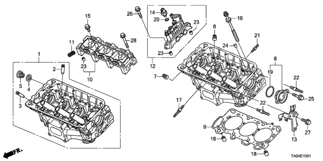2012 Honda Accord Front Cylinder Head (V6) Diagram