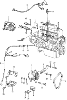 1980 Honda Accord Stay, Alternator Diagram for 31113-671-000