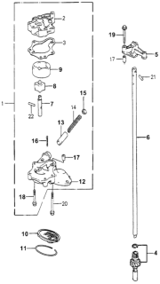 1982 Honda Accord Pump Assembly, Oil Diagram for 15100-PC1-000