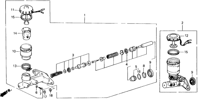 Master Cylinder Assembly Diagram for 46100-SH3-N52