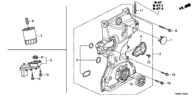 2015 Honda Civic Oil Pump (1.8L) Diagram