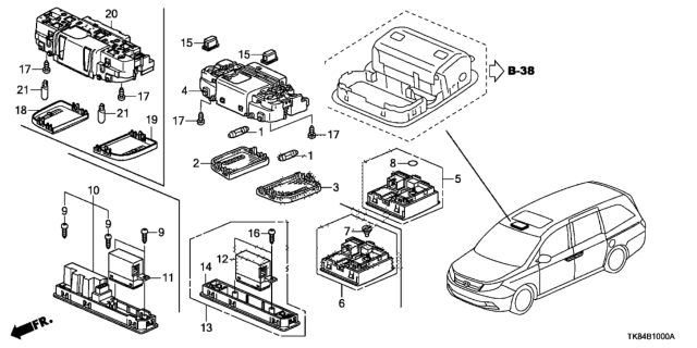 2012 Honda Odyssey Switch Assembly, Interior Light (Grayge) Diagram for 35830-SZA-A11ZD
