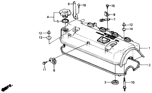 1988 Honda Civic Washer, Head Cover Diagram for 90441-P64-000
