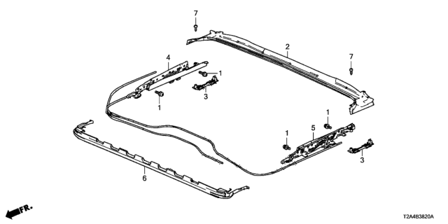 2015 Honda Accord Sliding Roof Components Diagram