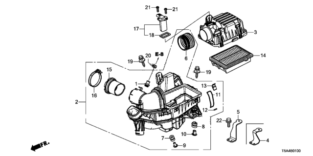 2016 Honda Fit Case Set, Air Cleaner Diagram for 17201-5R1-J01