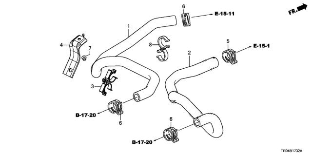 2012 Honda Civic Hose, Water Outlet Diagram for 79725-TS9-A00