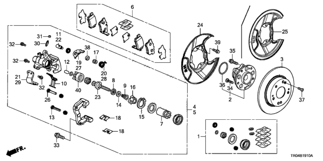 2012 Honda Civic Bearing Assembly, Rear Hub Unit Diagram for 42200-TR0-A01