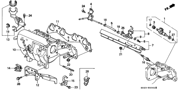 2000 Honda Civic Pipe Assembly, Fuel Diagram for 16620-P2A-000