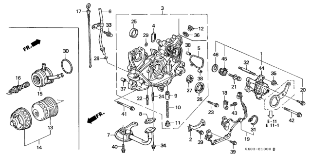 1996 Honda Odyssey Pump Assembly, Oil Diagram for 15100-PAA-A01
