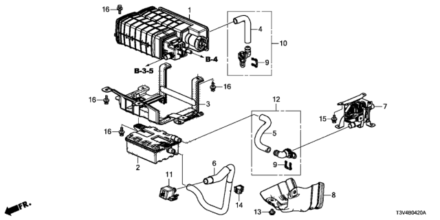 2014 Honda Accord Bracket, Canister Diagram for 17358-T3V-L00