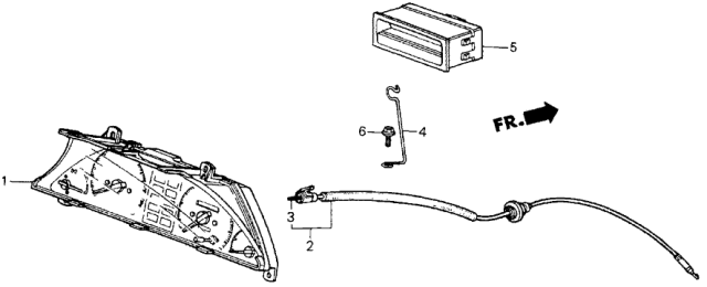1985 Honda CRX Meter Assembly, Combination (Denso) Diagram for 37100-SB2-664