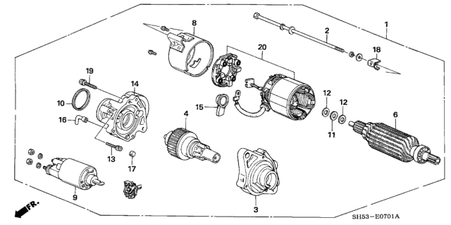 1990 Honda Civic Starter Motor (Mitsuba) Diagram