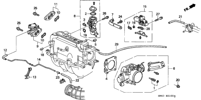 1992 Honda Accord O-Ring Diagram for 16077-PR3-005