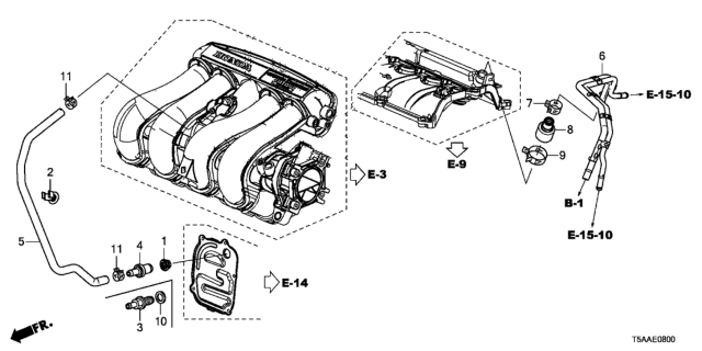 2019 Honda Fit Rubber,Breather J Diagram for 17139-5R0-000
