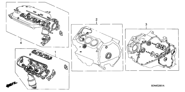 2006 Honda Accord Gasket Kit, Front Cylinder Head Diagram for 06110-RCA-A02