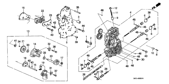 1990 Honda CRX Spring, Second Orifice Controlvalve Diagram for 27417-PL4-000