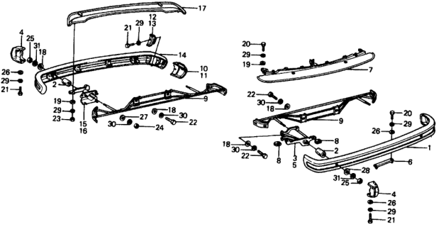 1977 Honda Civic Bumper Diagram