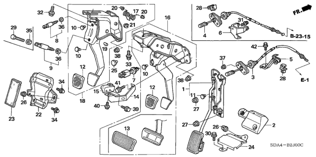 2005 Honda Accord Stay, Throttle Wire Diagram for 17925-SDA-A00