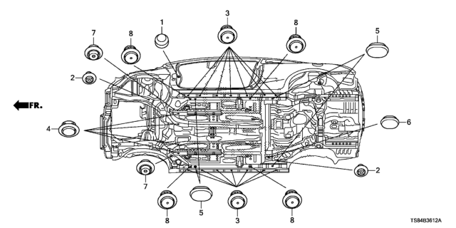 2014 Honda Civic Grommet (Lower) Diagram