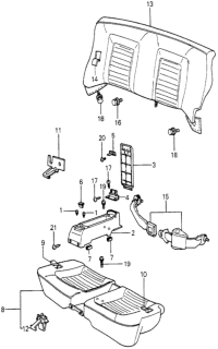 1982 Honda Prelude Hook, RR. Seat Cushion Diagram for 78116-692-000