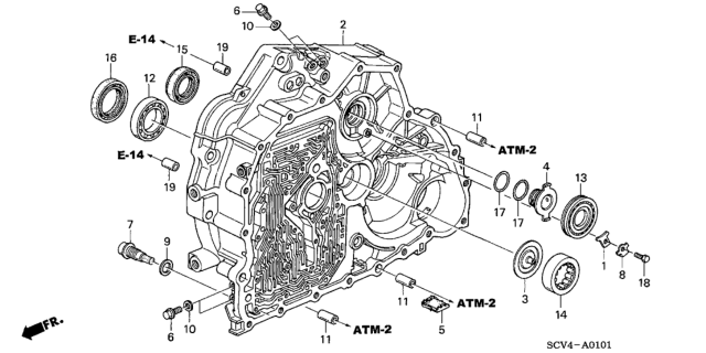 2003 Honda Element AT Torque Converter Case Diagram