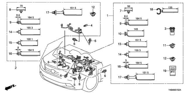 2014 Honda Odyssey Harn, Instrument Diagram for 32117-TK8-A41