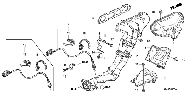 2009 Honda S2000 Exhaust Manifold Diagram