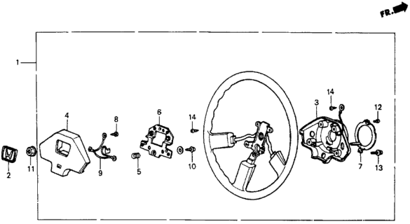 1985 Honda CRX Wheel, Steering (Black) Diagram for 53110-SB2-673ZA