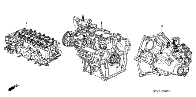 2006 Honda Insight General Assy., Cylinder Block (DOT) Diagram for 10002-PHM-A13
